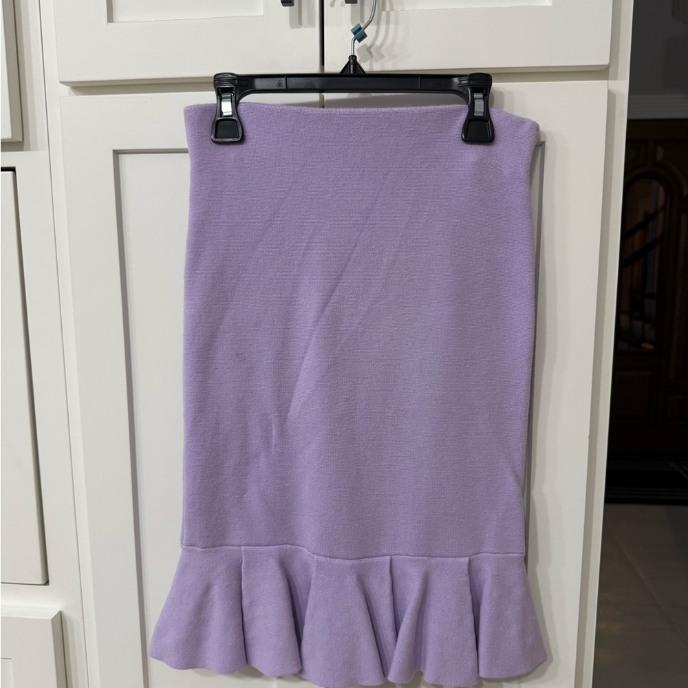 Express Lilac Pencil Skirt with Ruffle Hem